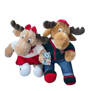 18" 1995 Max and Maxine the Moose Plush Set Hawaiian CommonwealthVintage